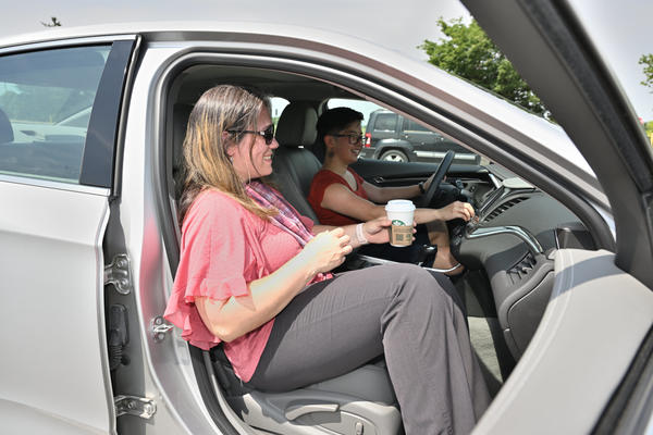 people in a car